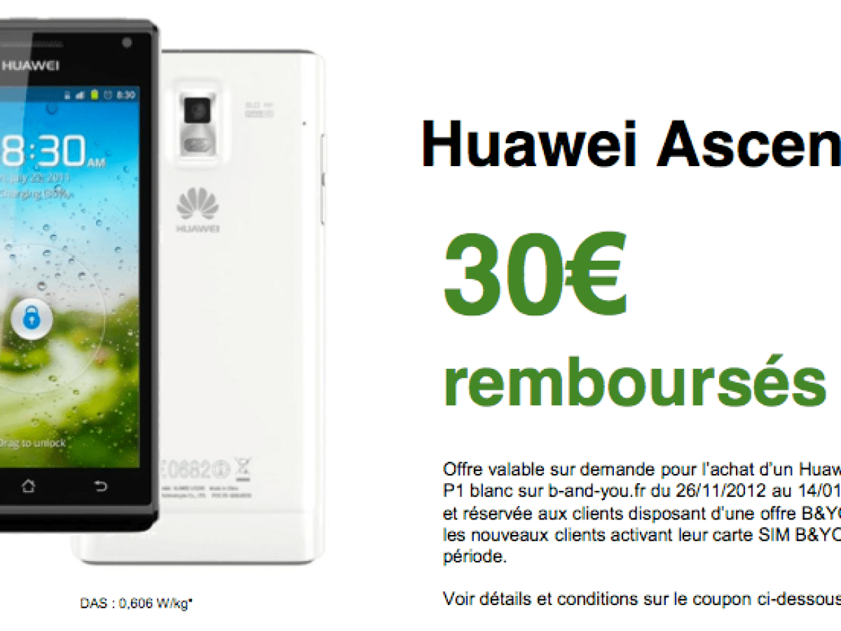 B&YOU : Des promotions et un nouveau Huawei Ascend P1
