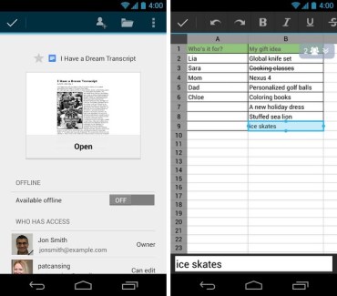 Google Drive, la mise à jour 1.1.4 est disponible sur Play Store