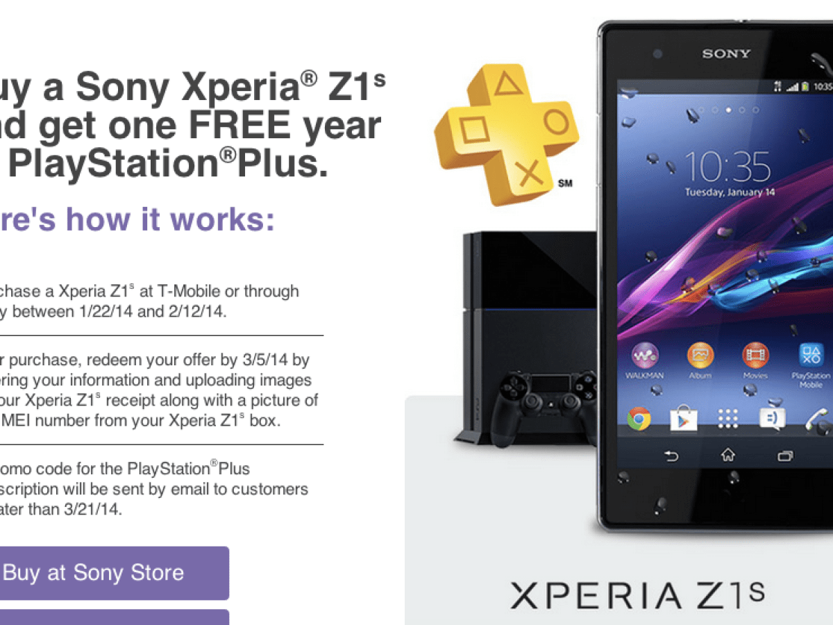 Bon plan : 1 an d'abonnement Playstation Plus pour les possesseurs du Xperia Z1, Z1 Compact et Z Ultra