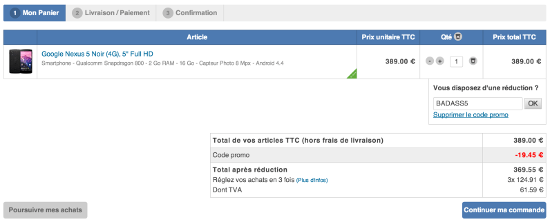 Bon plan : Le Nexus 5 à 319,55 euros