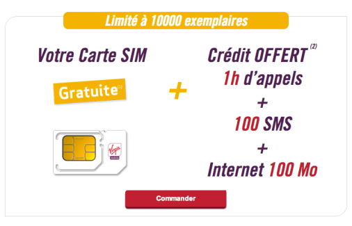 Bon plan : Virgin Mobile offre une carte SIM avec 1 heure d’appel, 100 SMS et 100 Mo de data