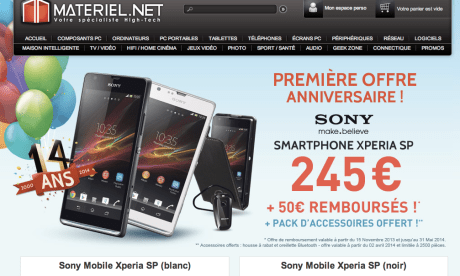 Bon plan : Sony Xperia SP à 195 euros avec 40 euros d'accessoires...
