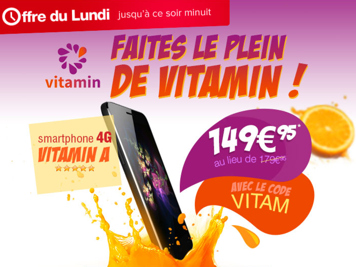 Bon plan : le smartphone Vitamin A est à 149,95 euros