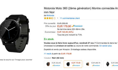 🔥 Bon plan : La Motorola Moto 360 (2ème génération) à 179...