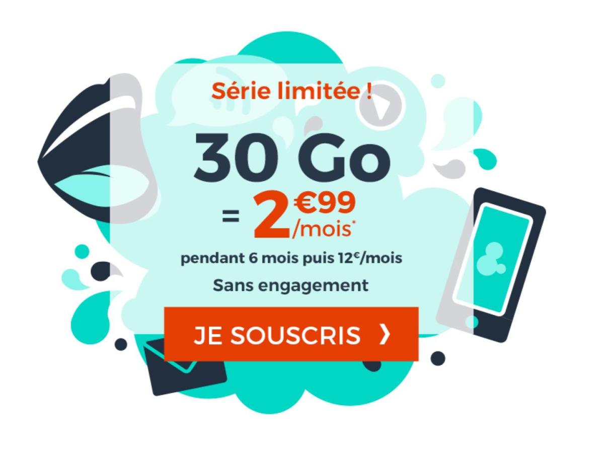 Cdiscount relance son forfait 30 Go à 2,99 pendant 6 mois