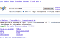 Sarkozy.fr : Google refuse de toucher au