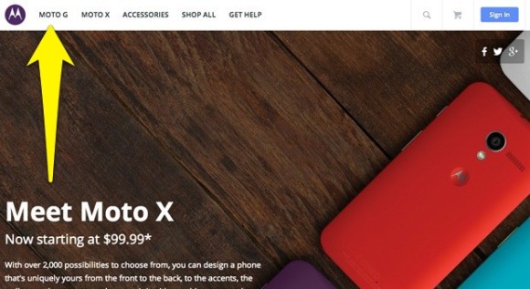 « Moto G » fait une apparition sur le site de Motorola