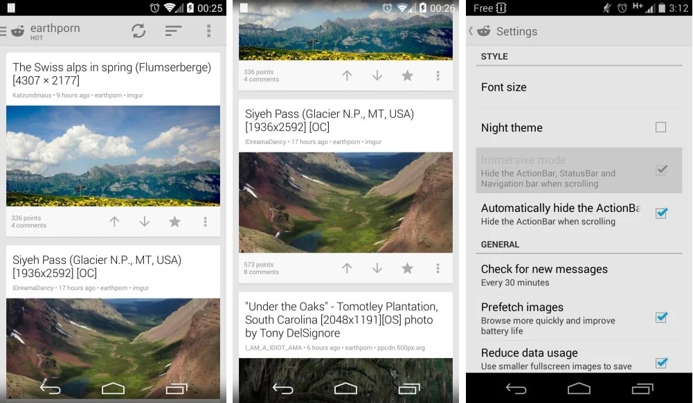 Reddit Sync Beta adopte le « mode immersif » sur Android