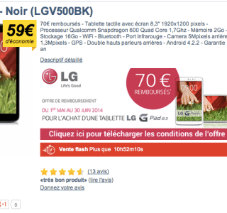 Bon plan : LG G Pad 8.3 à 150 euros