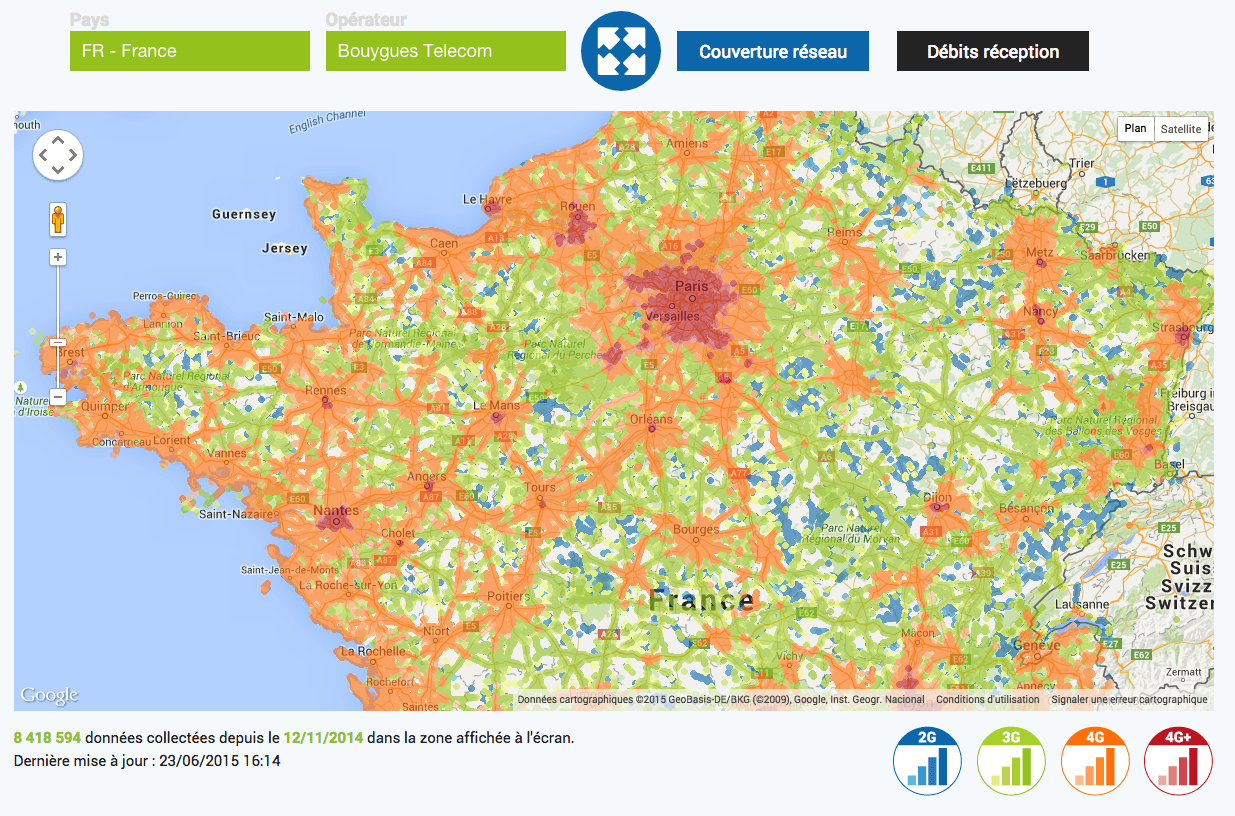 nPerf lance une carte de couverture et débits 4G