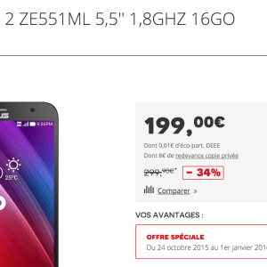 🔥 Bon plan : Asus Zenfone 2 (ZE551ML) à 199 euros