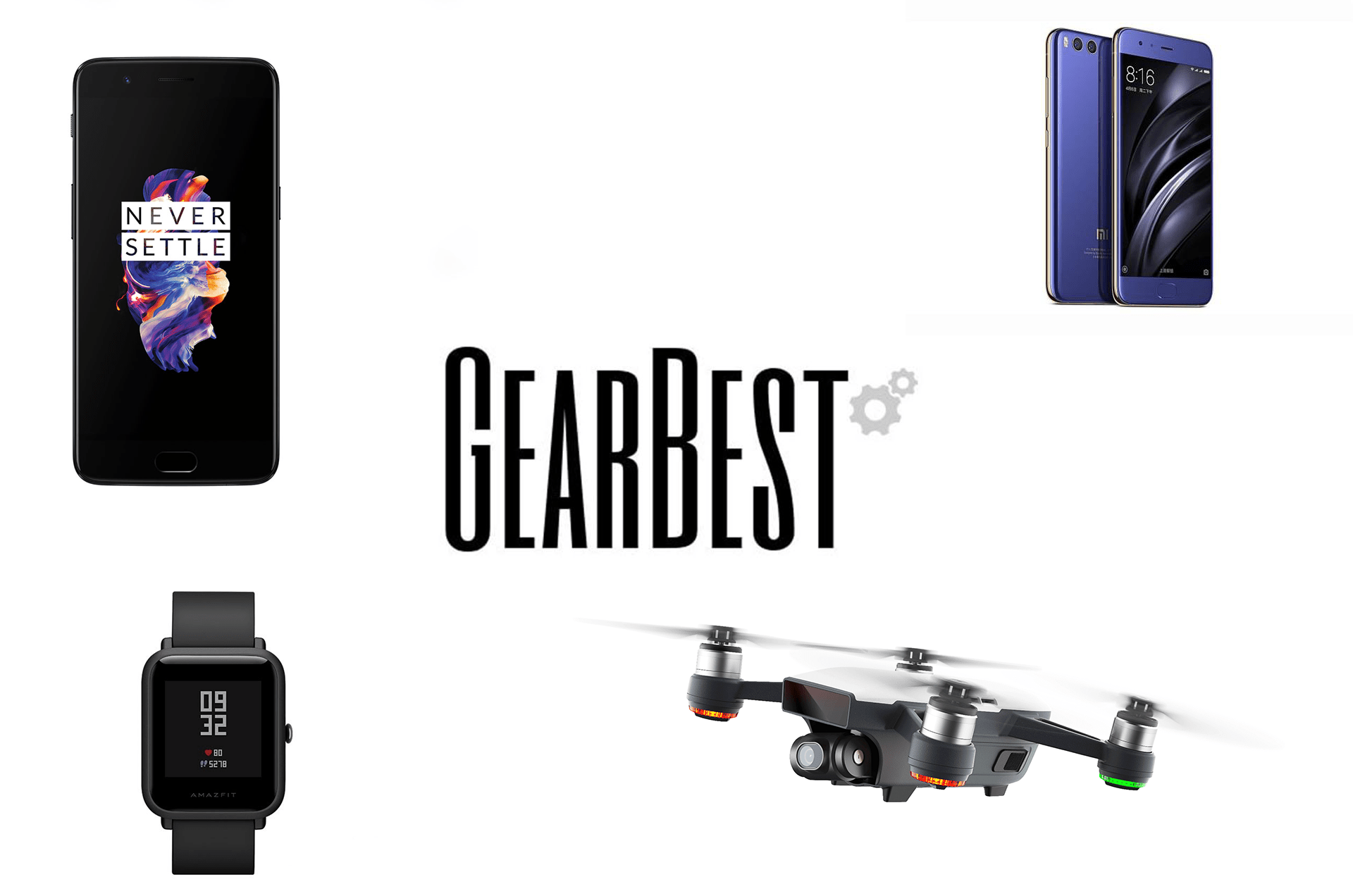 6 offres de la semaine sur GearBest : OnePlus 5, Xiaomi Mi 6, Redmi Note 4, DJI Spark, Lenovo ZUK Z2 Pro et Amazfit Watch Lite