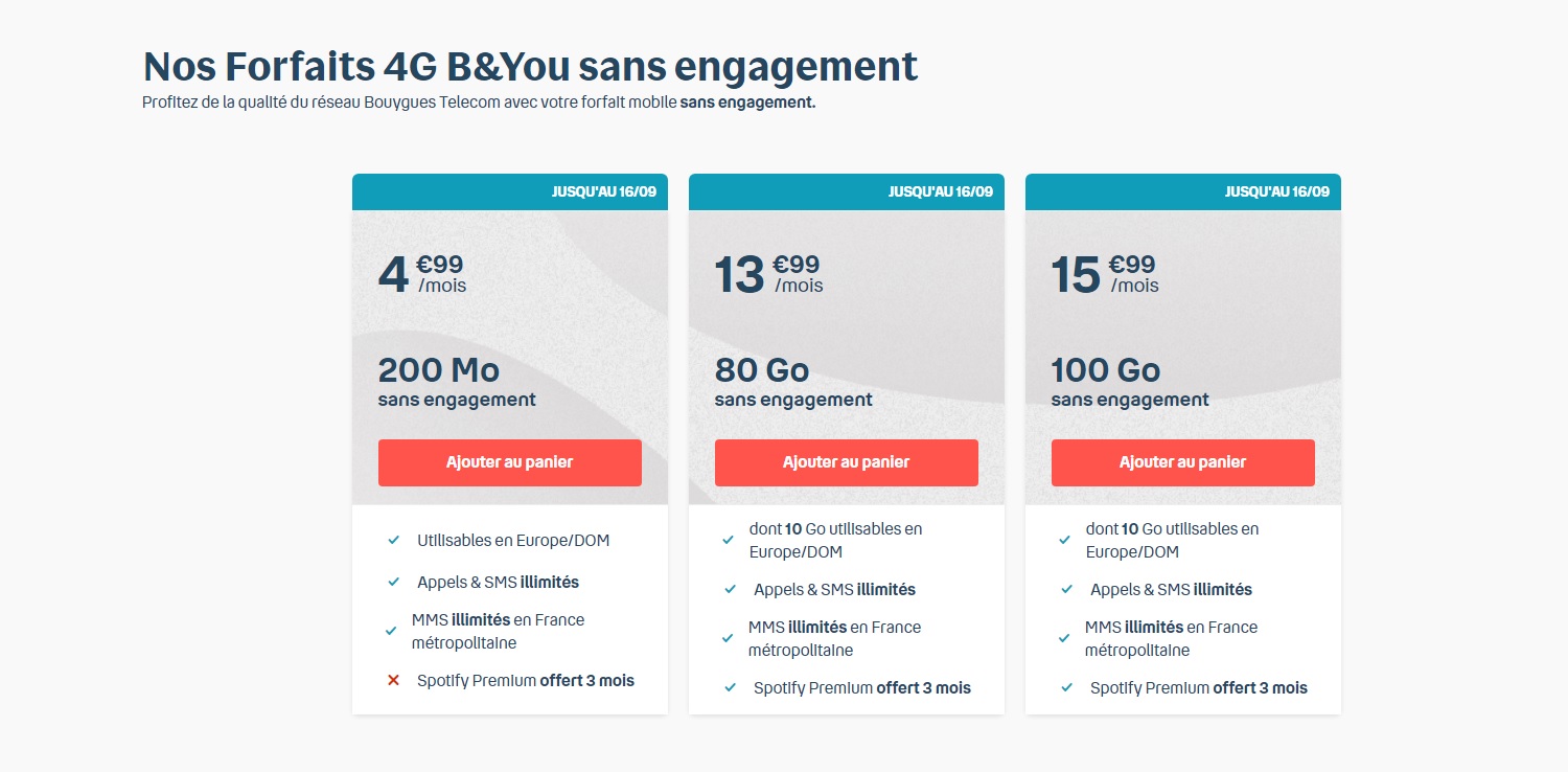 Forfait B And You 7 99 Euros Le forfait mobile 100 Go de B&You est à 13,99 euros par mois
