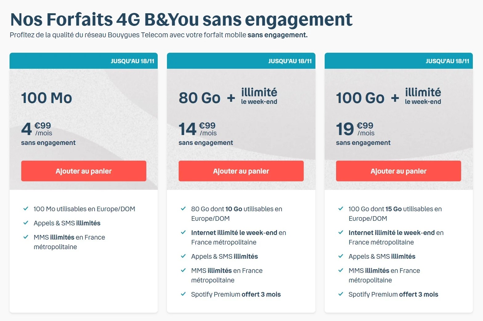 Bouygues Telecom rajoute Internet illimité le week-end à ses forfaits B&You