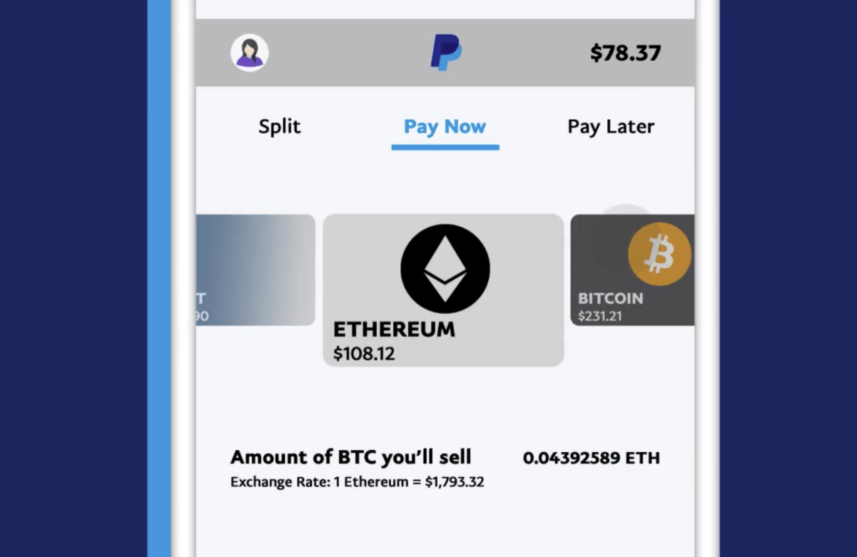 Vous pouvez utiliser PayPal pour payer en Bitcoin, Ethereum ou encore en Litecoin