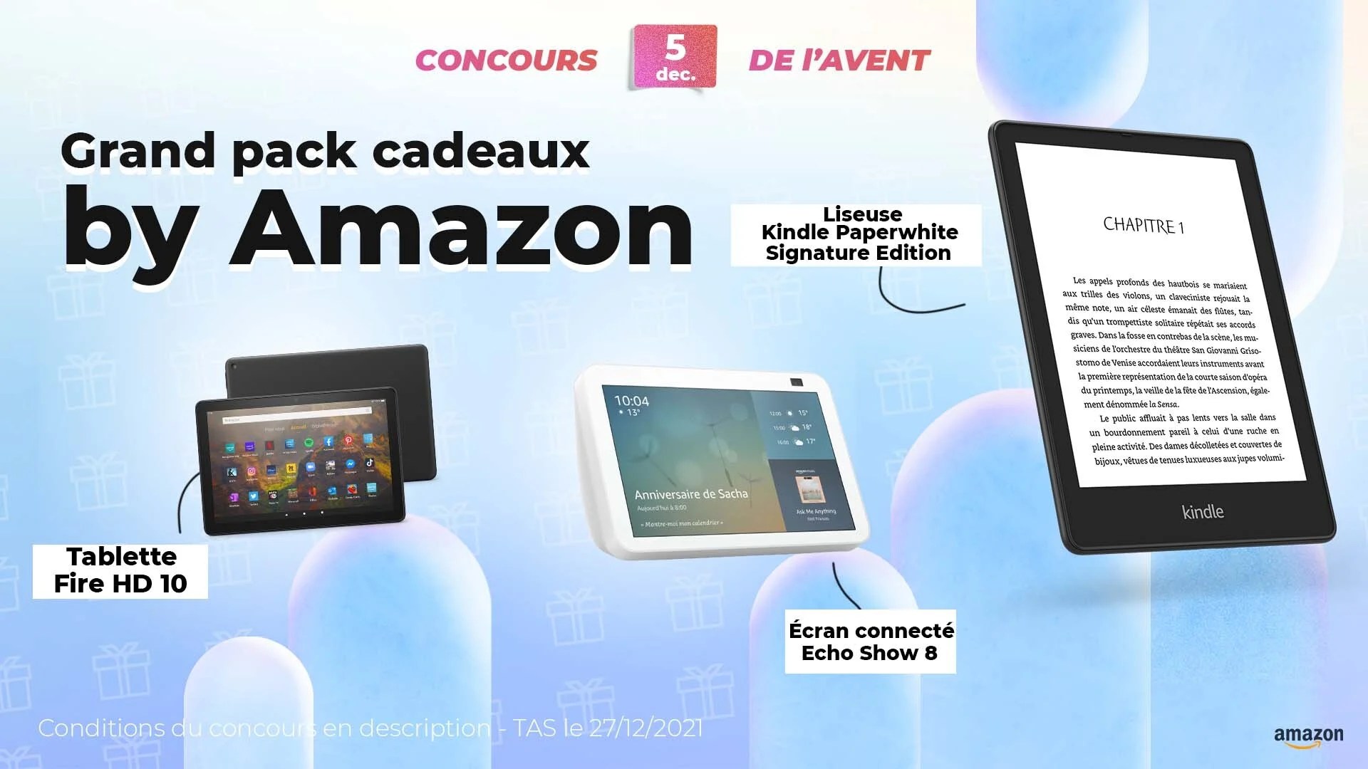 #FrandroidOffreMoi une liseuse, une tablette et un écran connecté Amazon
