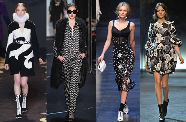 BlancNoir-versace-dianevonfurstenberg-dolce&gabbana-lanvin Tendances Mode Automne Hiver 2011 2012