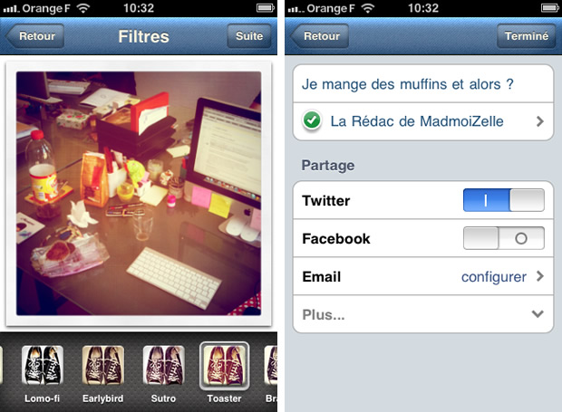Instagram sur Androïd