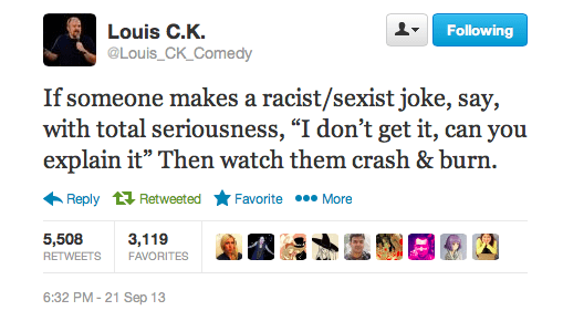 Louis CK Comedy tweet racist joke