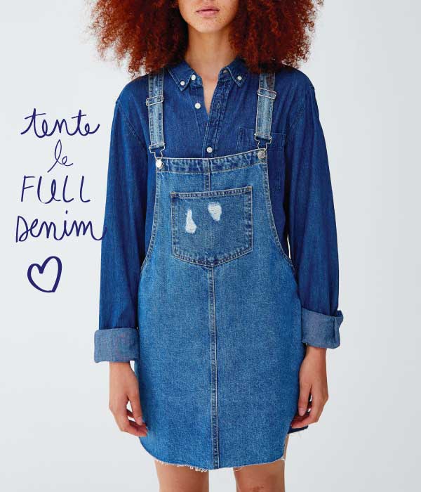 robe en jean pull and bear