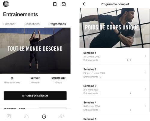 …ensuite, je découvre ce que Nike Training Club me propose !