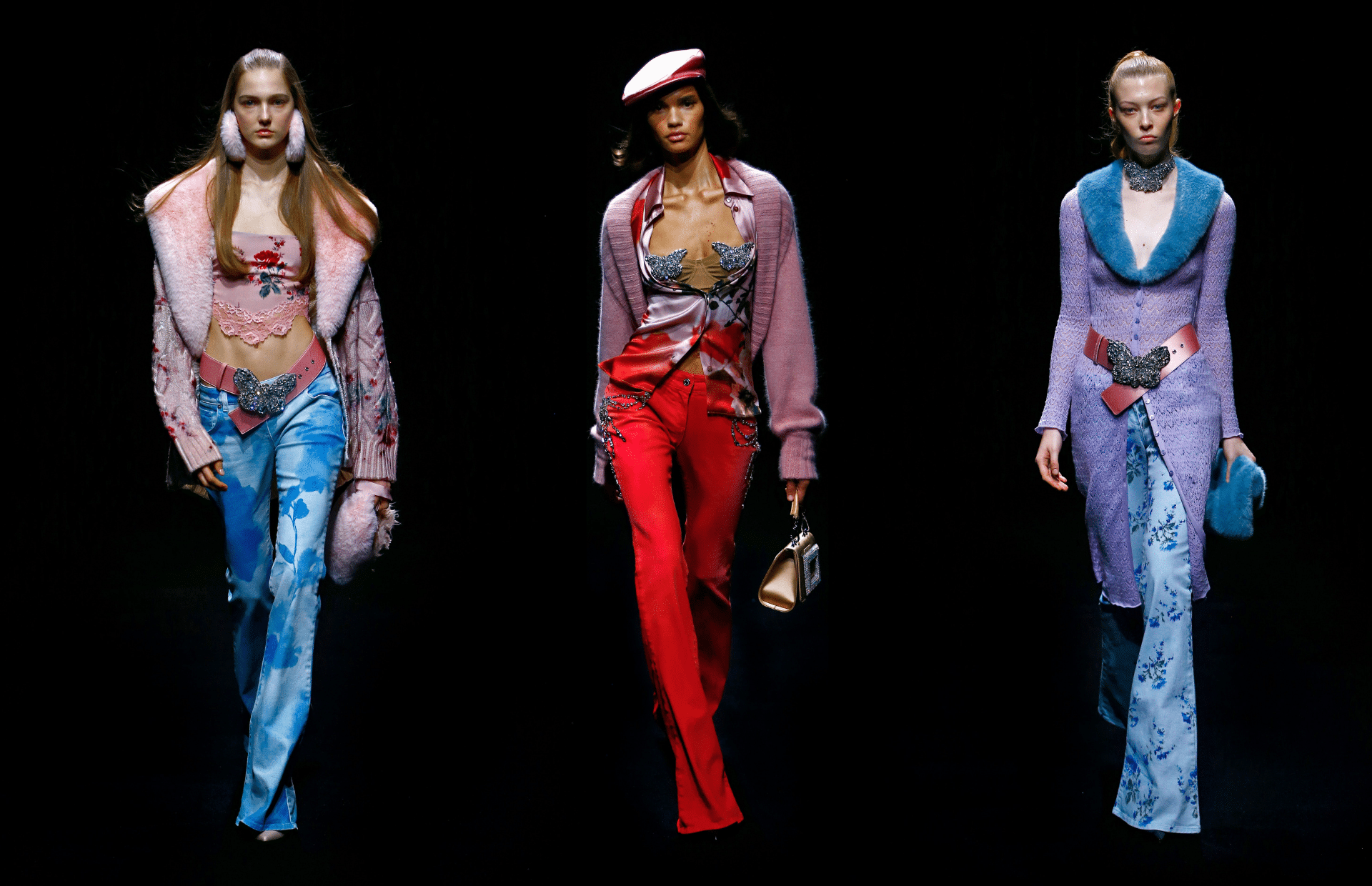 Des jeans à motifs que ne renierait pas Mariah Carey @ Courtesy of Blumarine Fall 2021