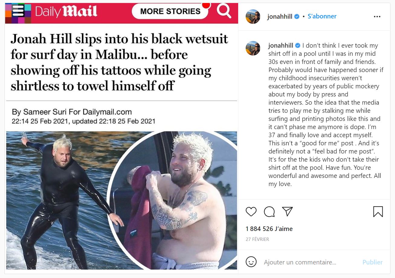 Capture d’écran / Instagram de Jonah Hill