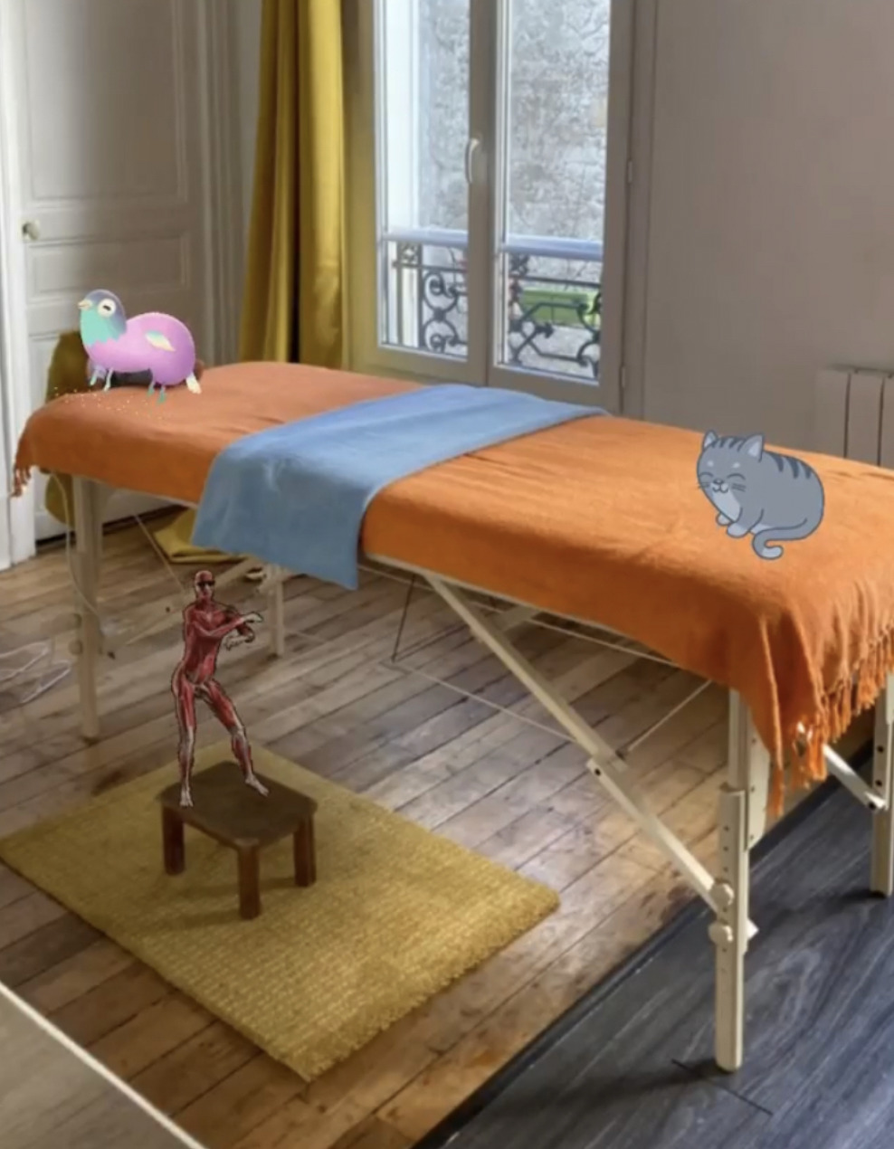 La table de massage de Maison Bergamote qui peut supporter jusqu’à 1250 kg.