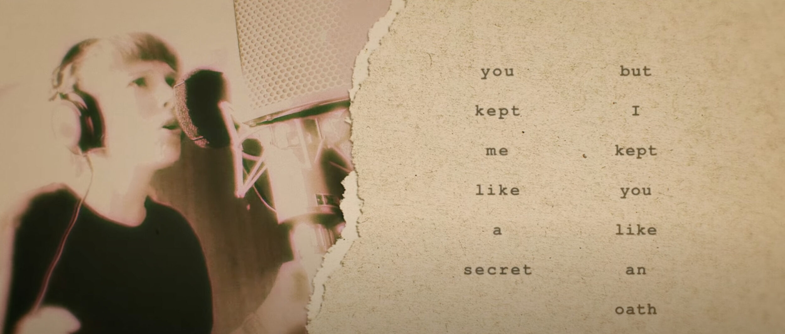 Capture d’écran de la Lyrics Video de la version longue d’All Too Well.