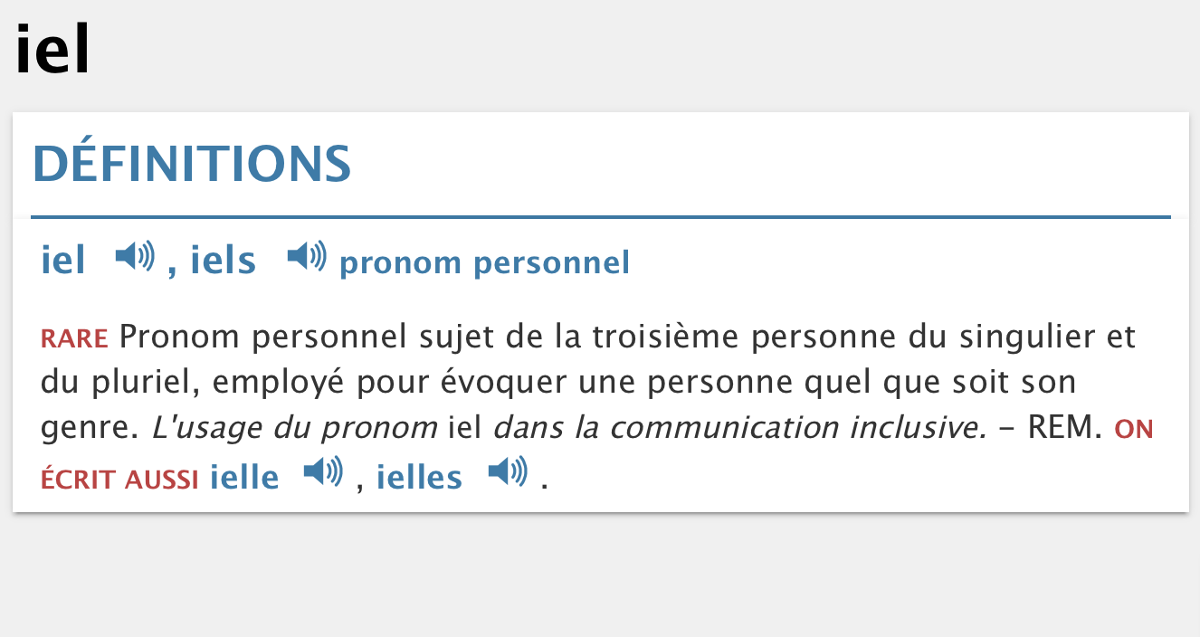 Le pronom « iel » arrive dans le Petit Robert et les rageux ragent