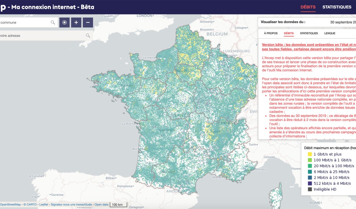 Fibre, 4G, ADSL... cette carte officielle indique à quel accès à