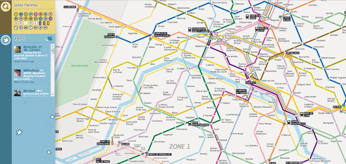 Un Plan Du Metro De Paris En Html5 Avec Alertes Twitter