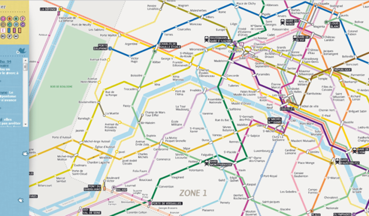 Un Plan Du Metro De Paris En Html5 Avec Alertes Twitter