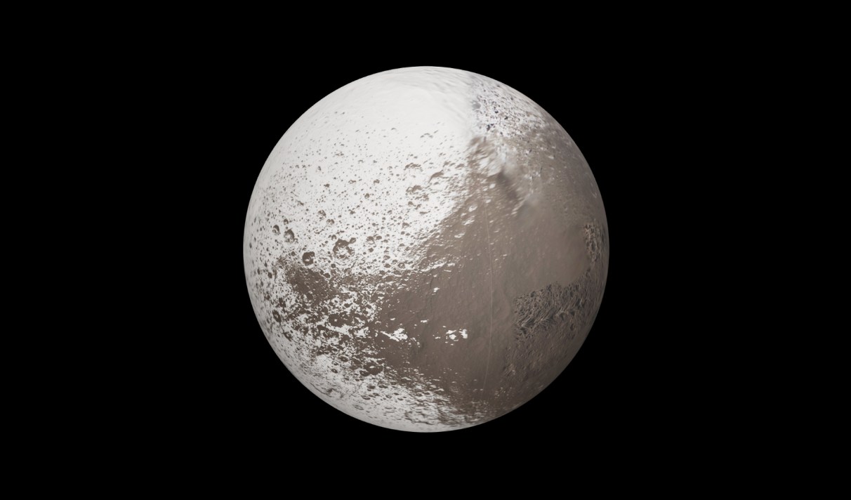 Vous pouvez explorer la surface de Japet, l'une des lunes de Saturne, en 3D